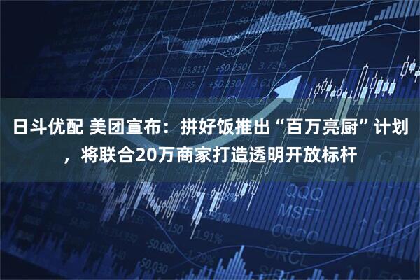 日斗优配 美团宣布：拼好饭推出“百万亮厨”计划，将联合20万商家打造透明开放标杆