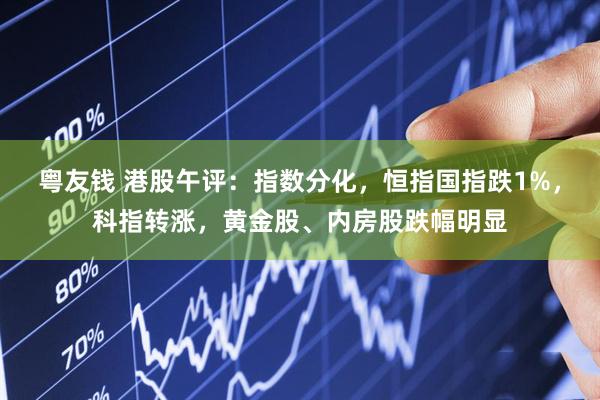 粤友钱 港股午评：指数分化，恒指国指跌1%，科指转涨，黄金股、内房股跌幅明显