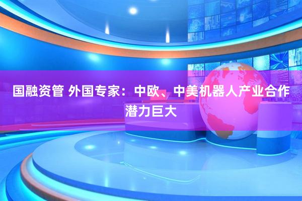 国融资管 外国专家：中欧、中美机器人产业合作潜力巨大